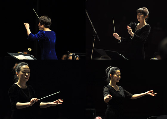 著名指挥家李美珠老师担任压轴指挥,并接受老师献花.